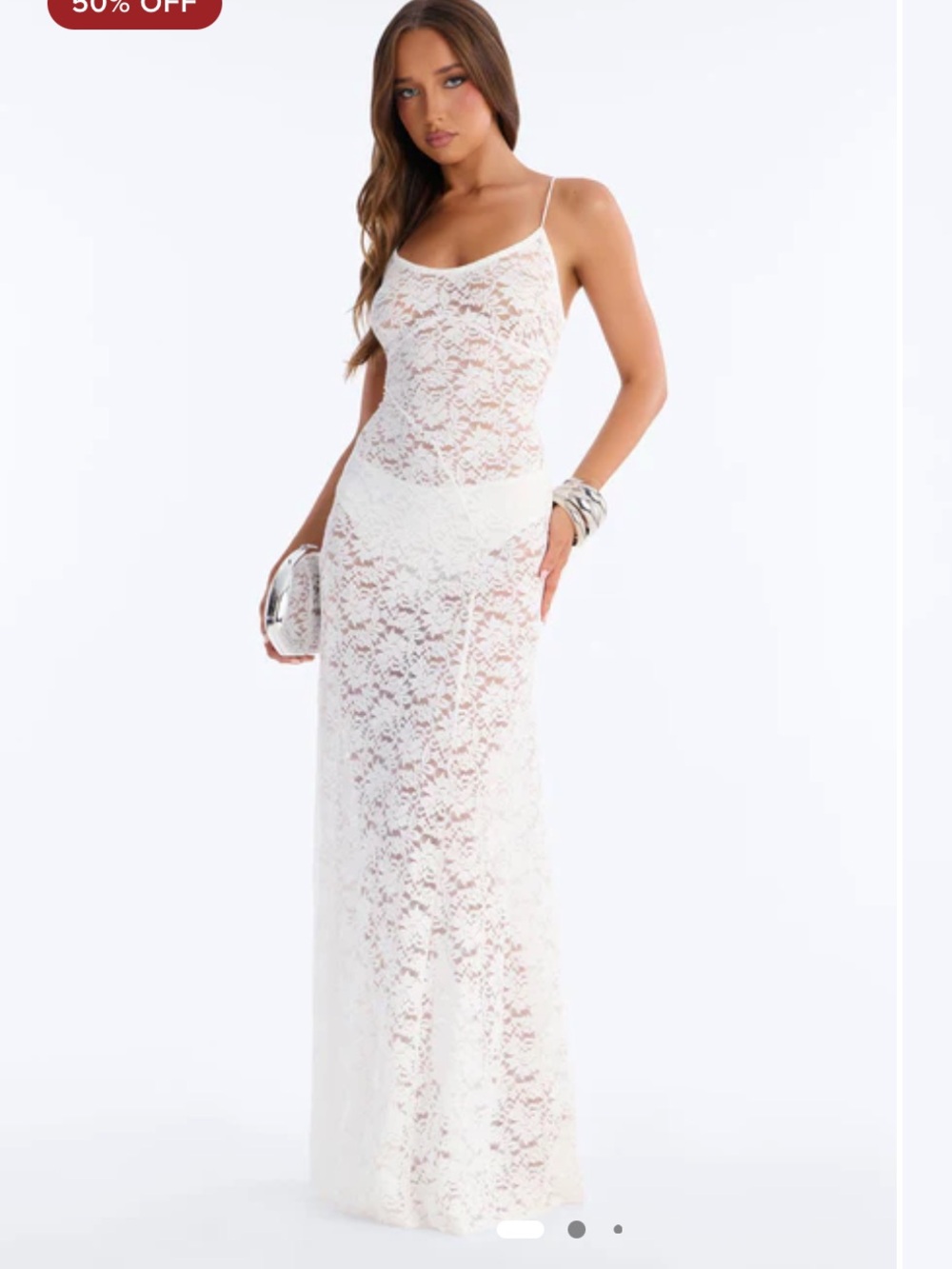 Femme Lace Maxi Dress - White